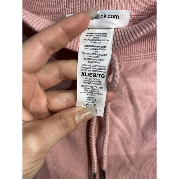 reebok womens pink sweat pants size XL extra large with pockets - Picture 6 of 7